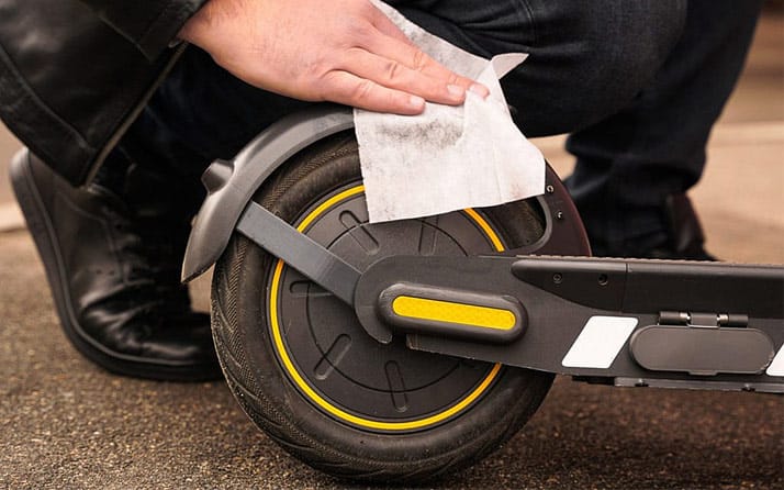 Some simple maintenance job being done on segway e-scooter