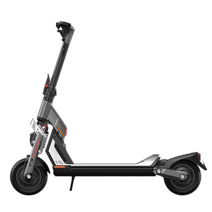 High-end GT1 from Segway ninebot with suspensions and dual motors seen from the side